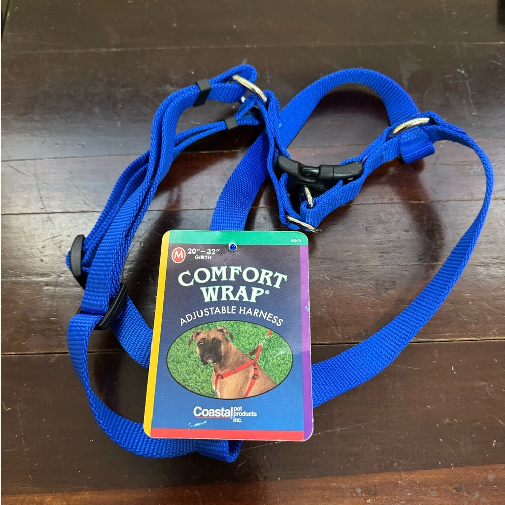 Comfort Wrap Adjustable Dog Harness Blue Size Medium NWT